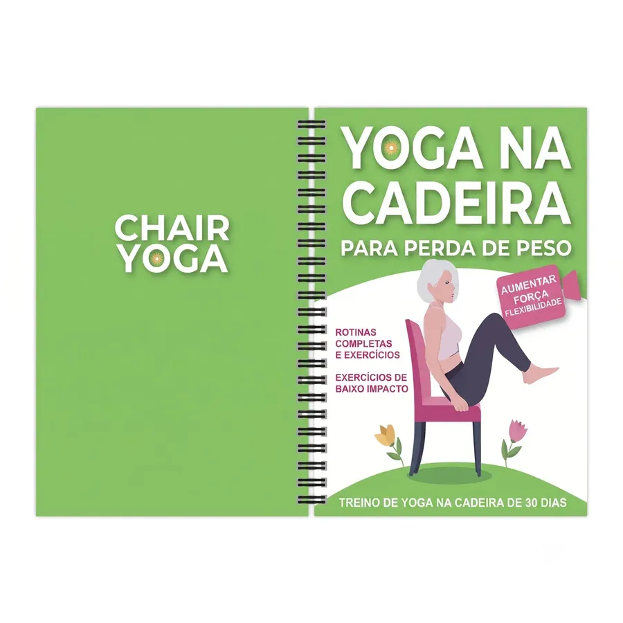Capa e contracapa do livro Yoga na Cadeira para Perda de Peso